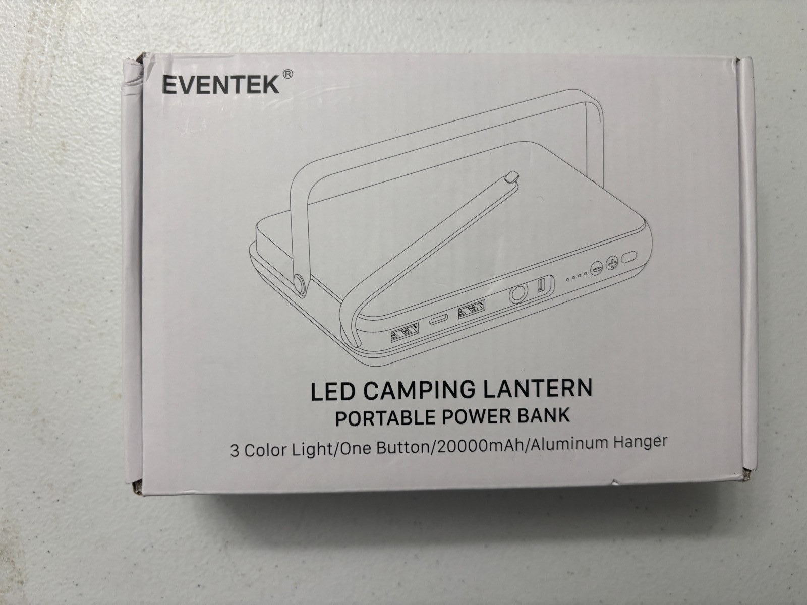 Eventek LED Camping Lantern Rechargeable 4000LM 20000mAh Portable Power Bank ...