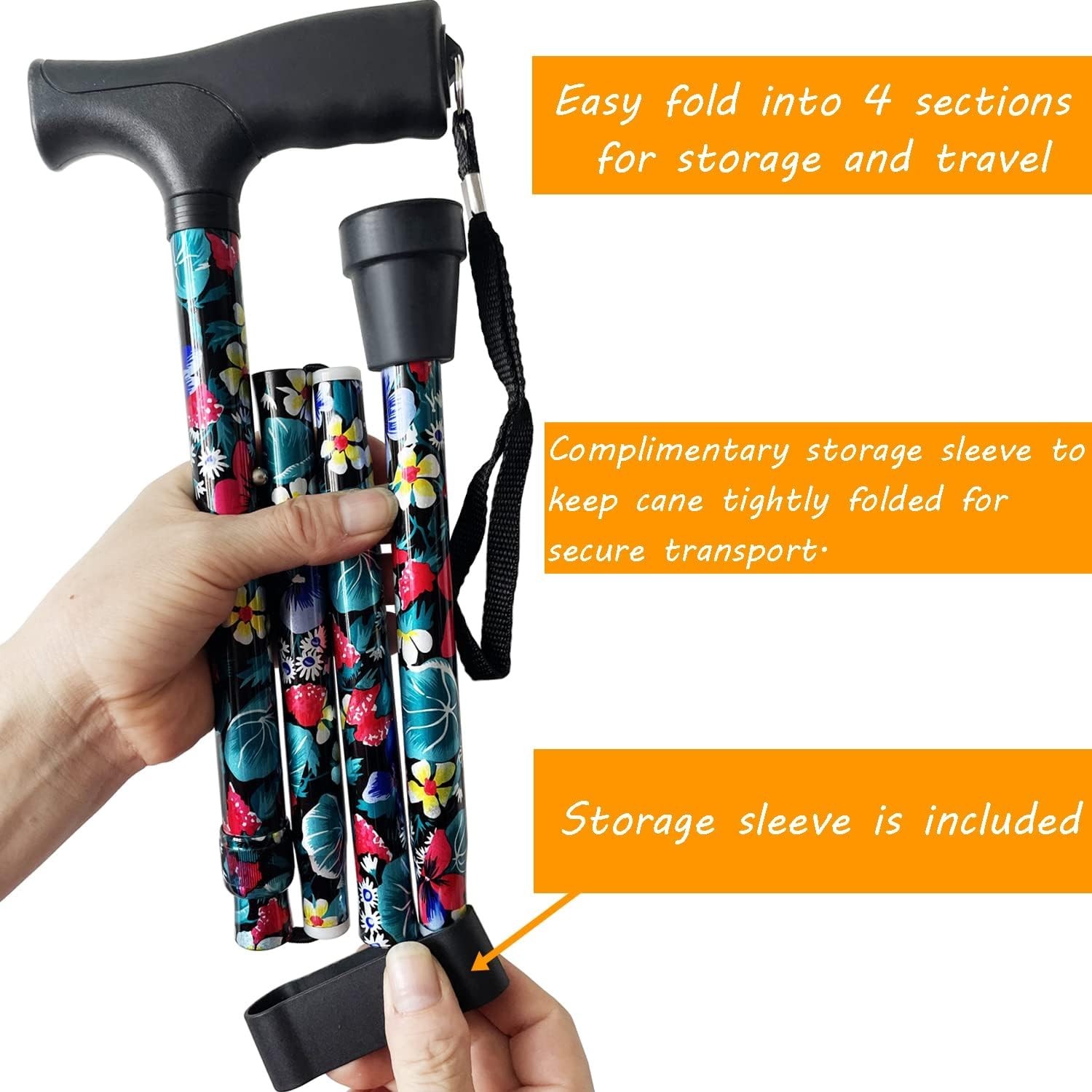 Adjustable Folding Walking Cane for Seniors - Lightweight & Ergonomic Design