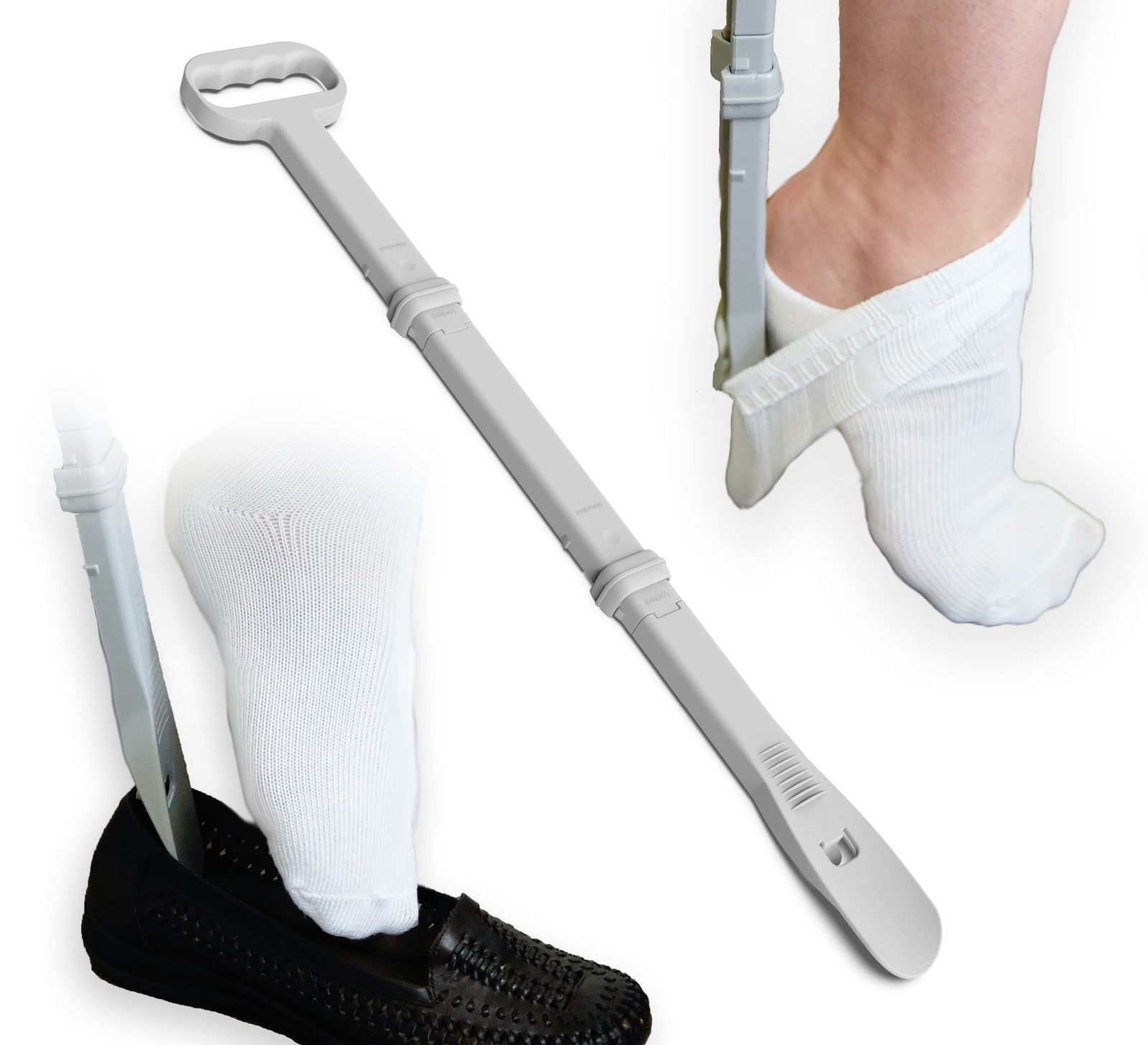Long Handled (26") Shoe Horn and Sock Remover - Large Dressing Aid for...