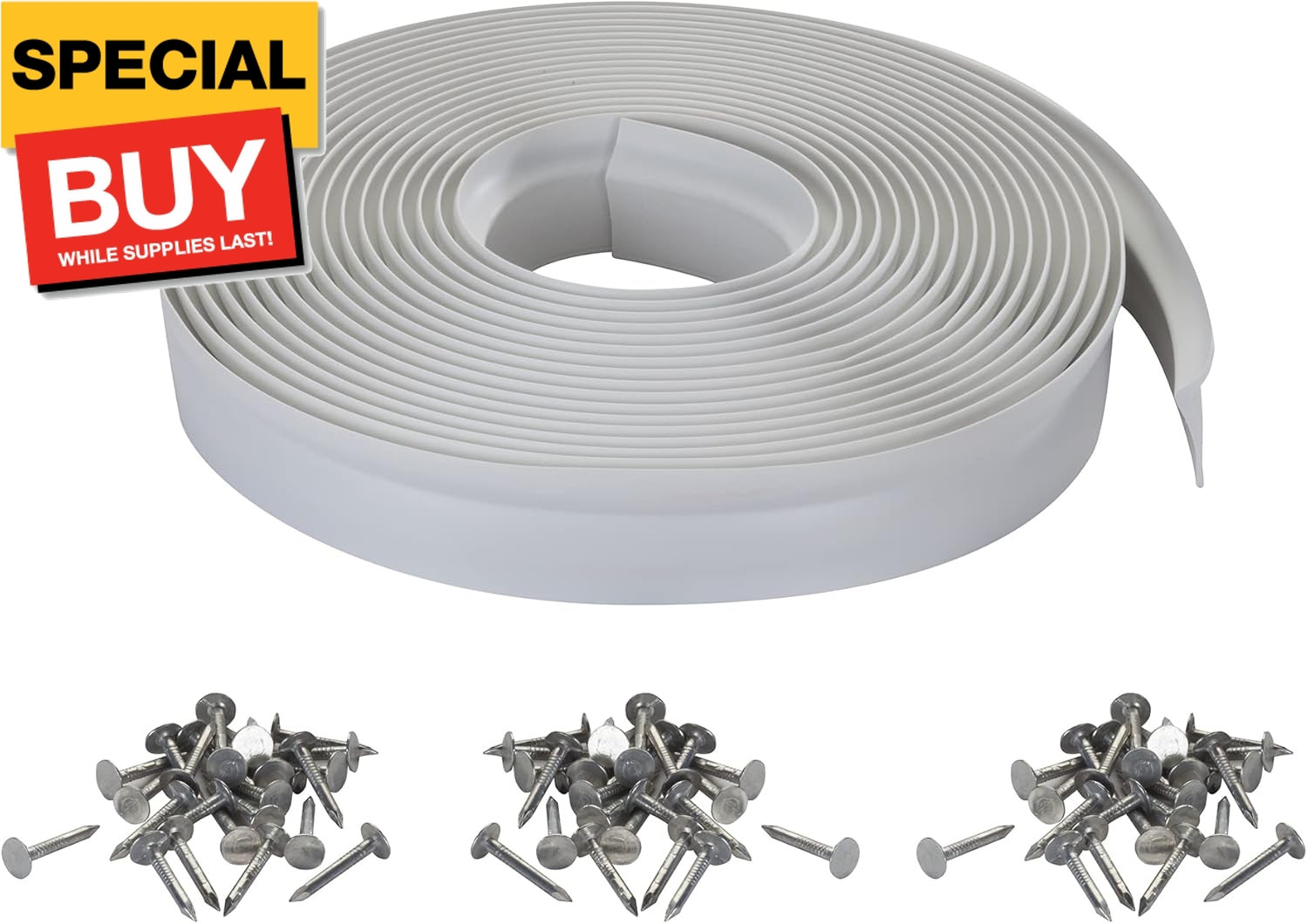 03822 30 ft. White Vinyl Garage Door Top and Sides Seal