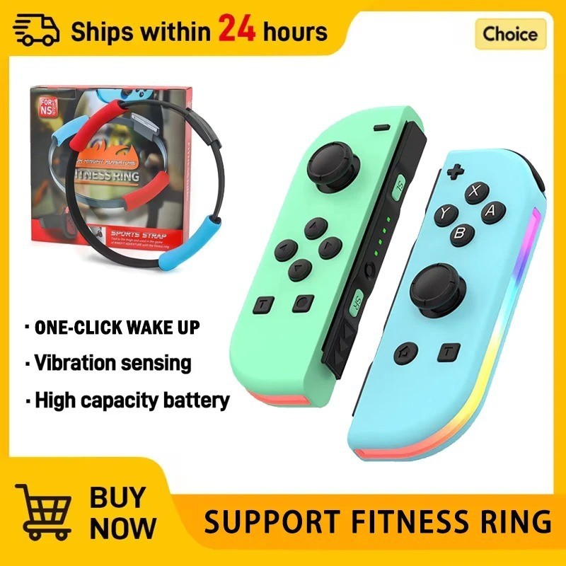 Wireless RGB Joy Con Controller for Switch OLED Lite BT 5.2 Dual Vibration