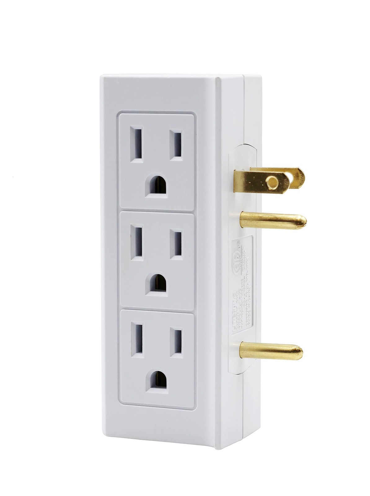 2 PCS 6 Outlet Vertical Extender Wall Tap Split 2 To 6 Grounded Side Access