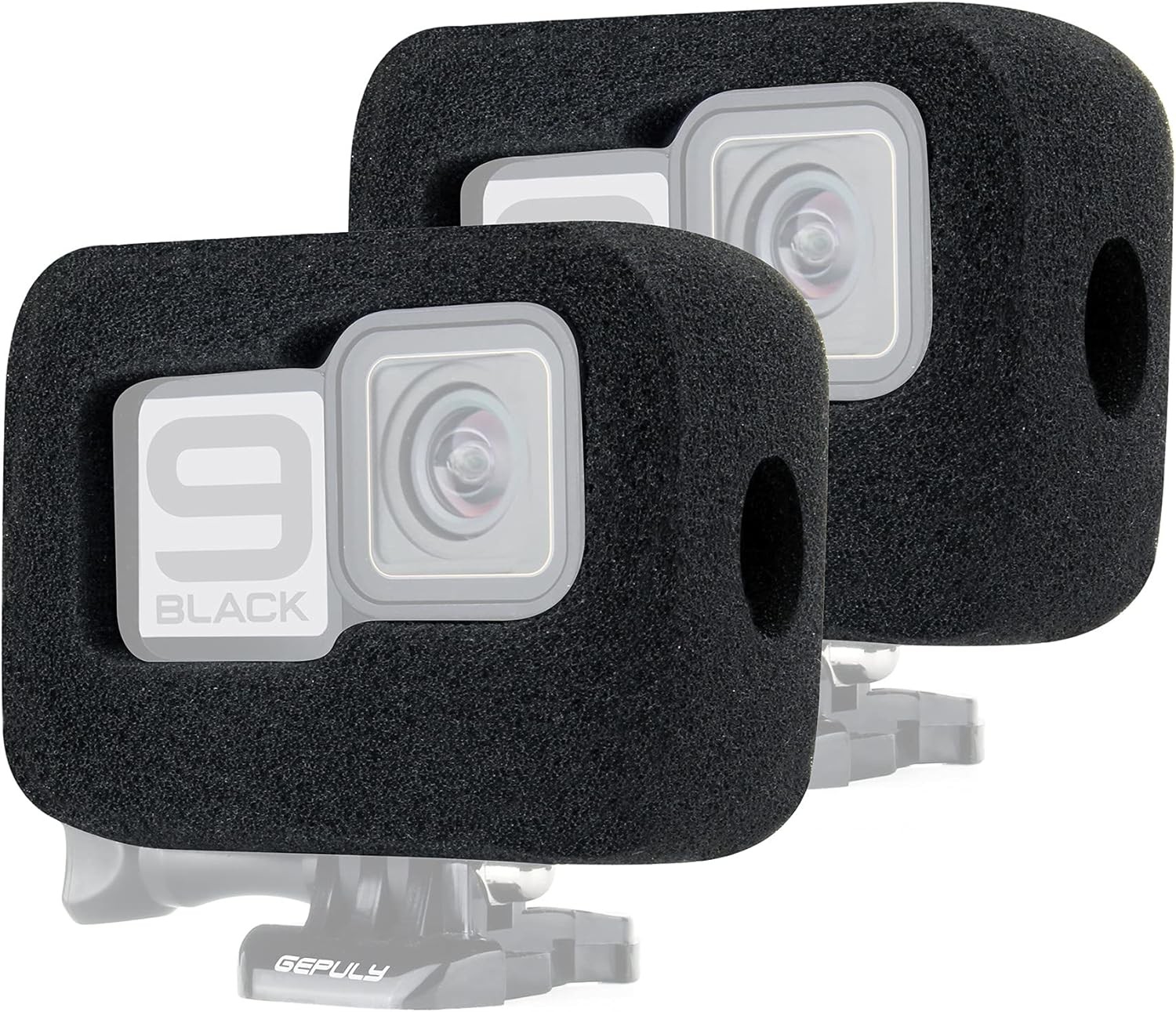 2-Pack Windslayer Cover Wind Muff for Hero 9 10 11 12 13 Black