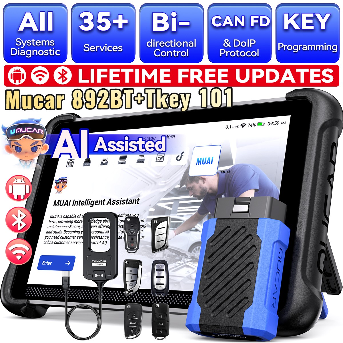 MUCAR 892BT With Thinkcar Tkey 101