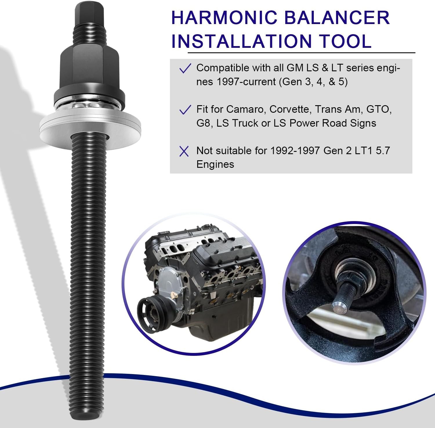 55114 1Harmonic Balancer Puller and Installation Tool Set for GM LS LT Engines