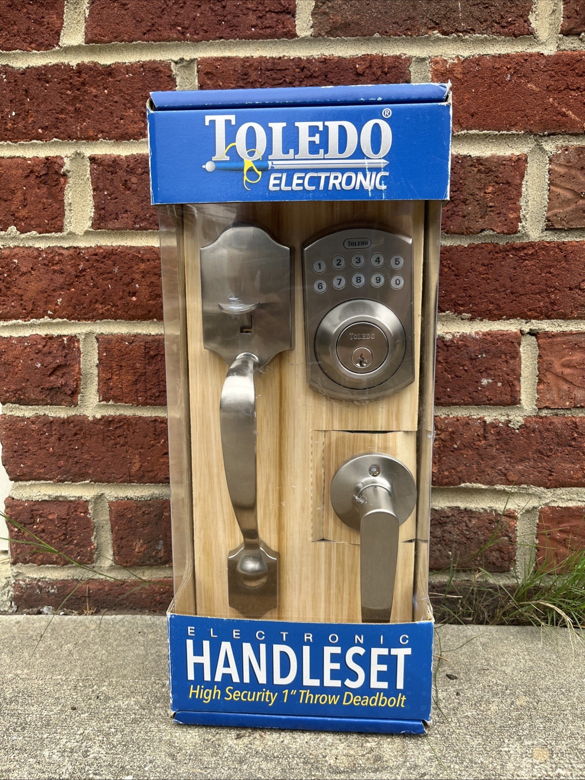 Toledo Electronic Door Handleset With Keypad In Satin Nickel V160E CO/CA US15