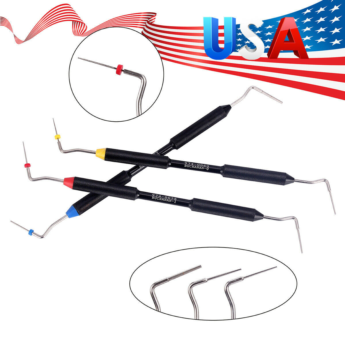 USA Dental Sybronendo Endo Buchanan Hand Plugger Niti Tip Fill Obturation-0,1,2