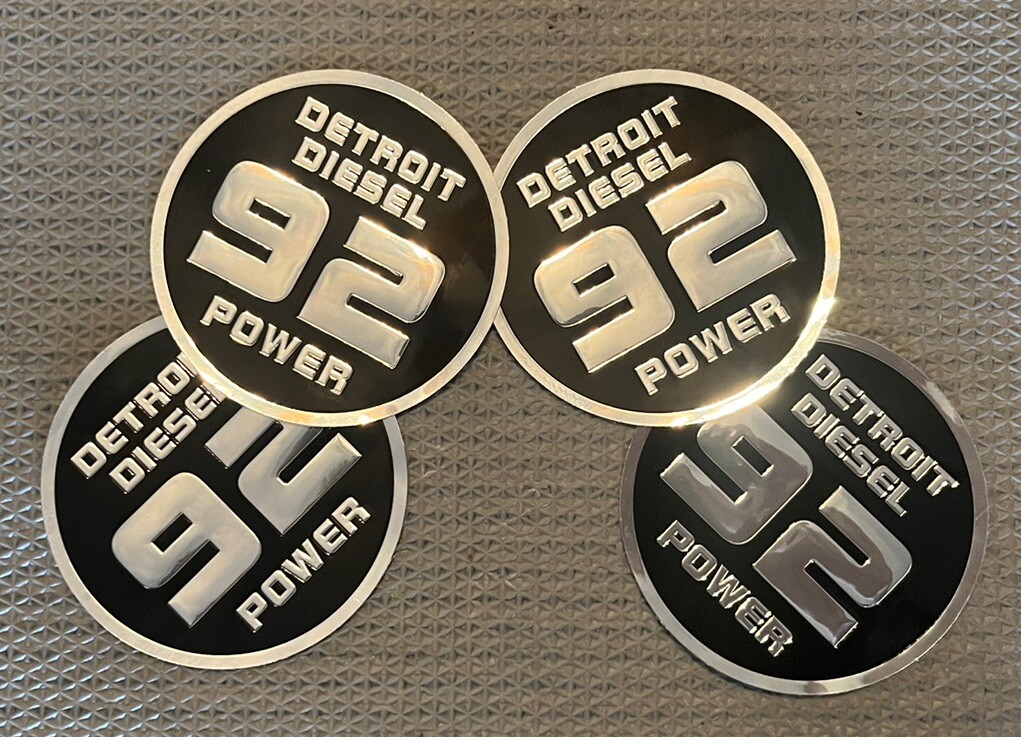 Detroit Diesel Valve Cover Stickers (OEM) DDC (LOT Of 4) / 92 Series