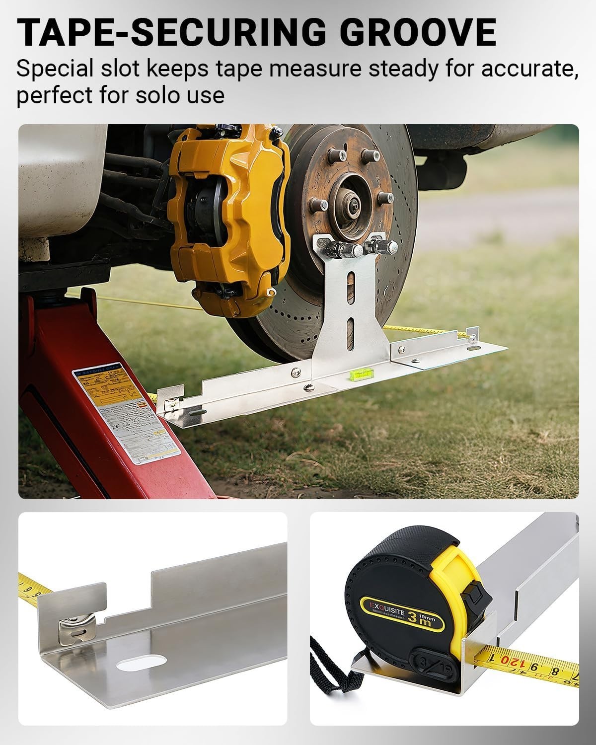 Effortless Wheel Alignment Tool – Stainless Steel Plates for DIY Toe Adjustments