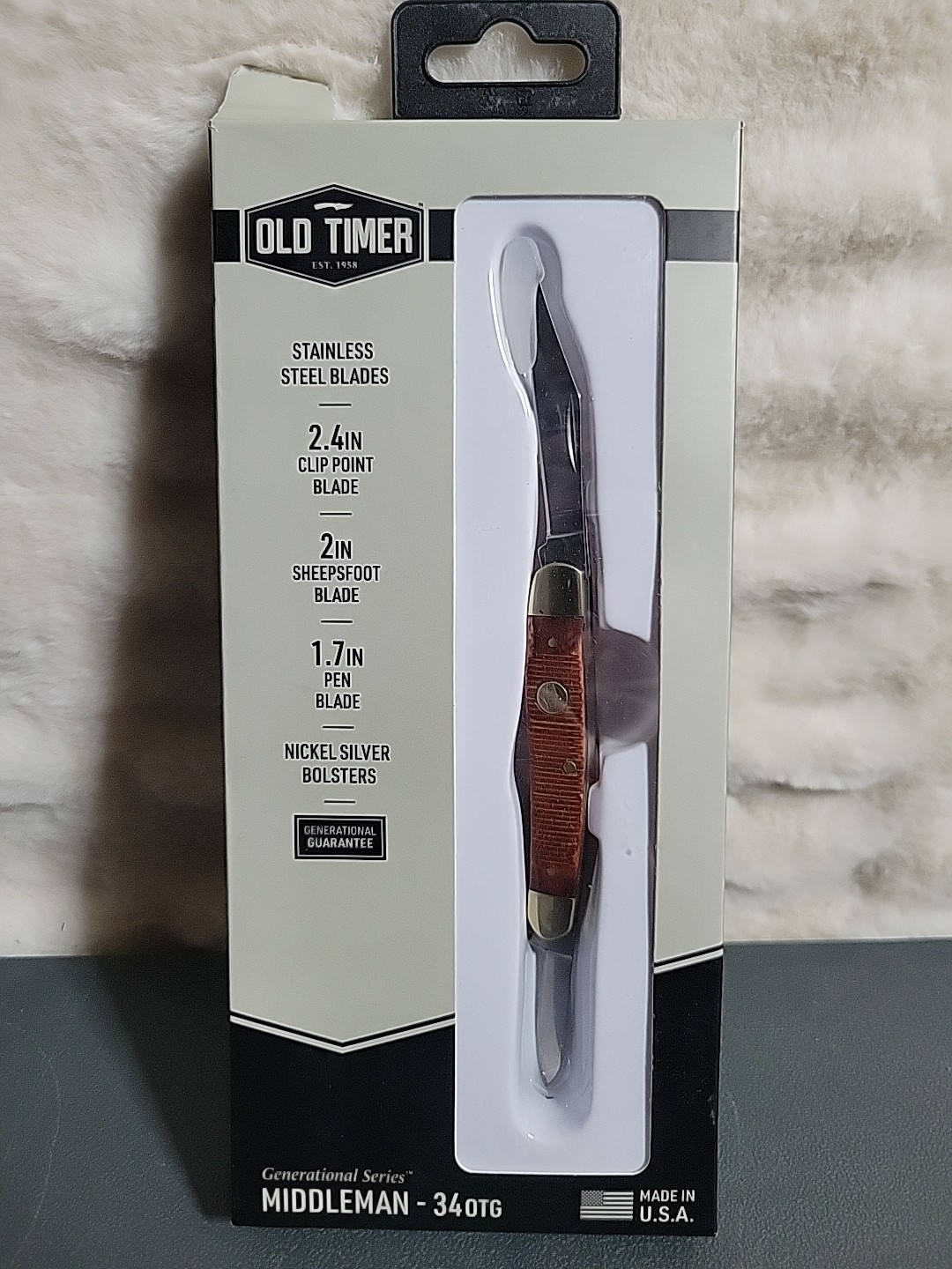 Schrade Generational USA Middleman 1149145 1095 Brown Bone