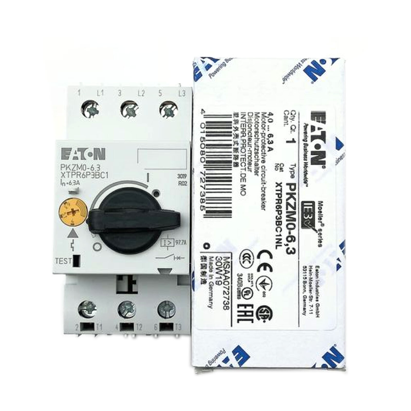 New In Box EATON MOELLER PKZM0-6.3 Magnetic Circuit Breaker