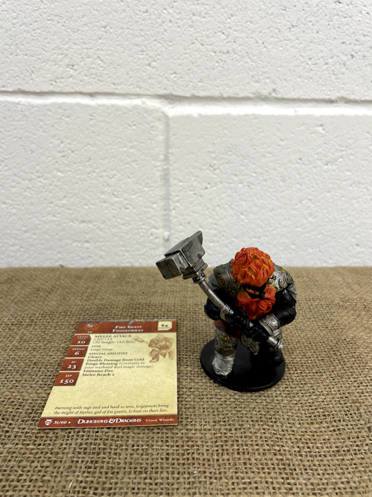 2006 DUNGEONS AND DRAGONS D&D FIRE GIANT 31/60, LE 84 GIANT MINIATURE WIZARDS
