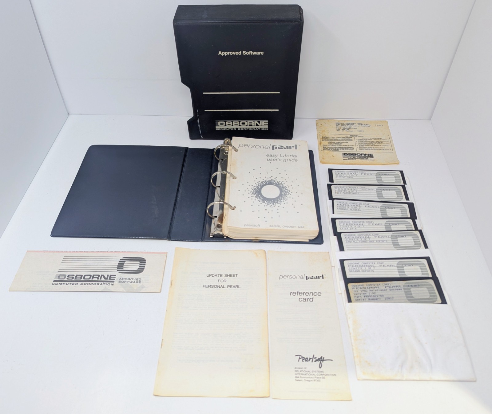 Osborne Personal Pearl ver 1.02 Software w/ Case & Manual - 5.25" Disks!