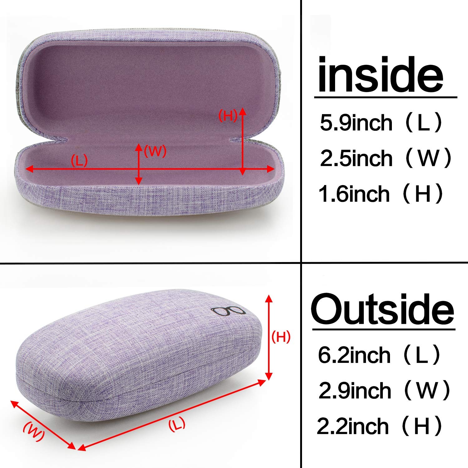 Hard Shell Sunglasses Case, Large Linen Fabric Protective Glasses Case for Me...