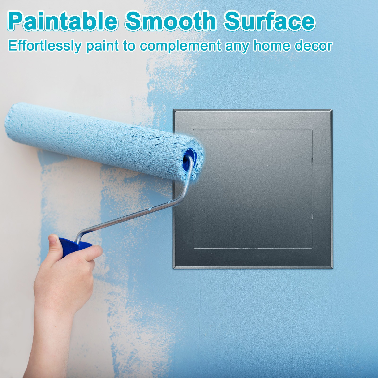 2-Pack Access Panel for Drywall, 6x6" Plastic Removable [Grey, Square]