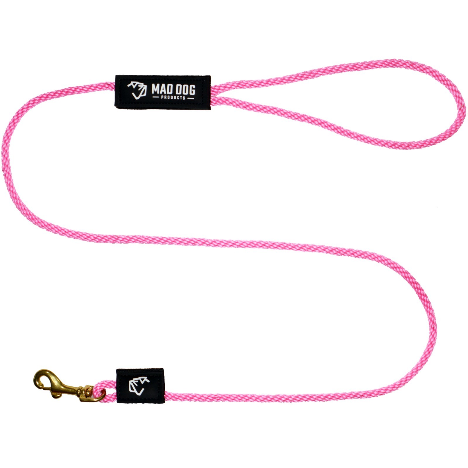 Mad Dog Products Standard Clip Dog Leash 1/4” x 6’ Pink Signature Rope