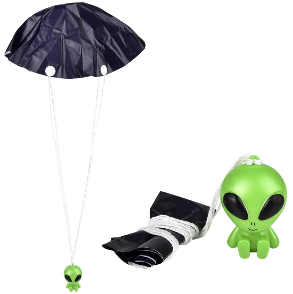 12 Piece - 1.75" GALACTIC GREEN ALIEN PARATROOPER - UFO Child Kid Toy (1 dz)