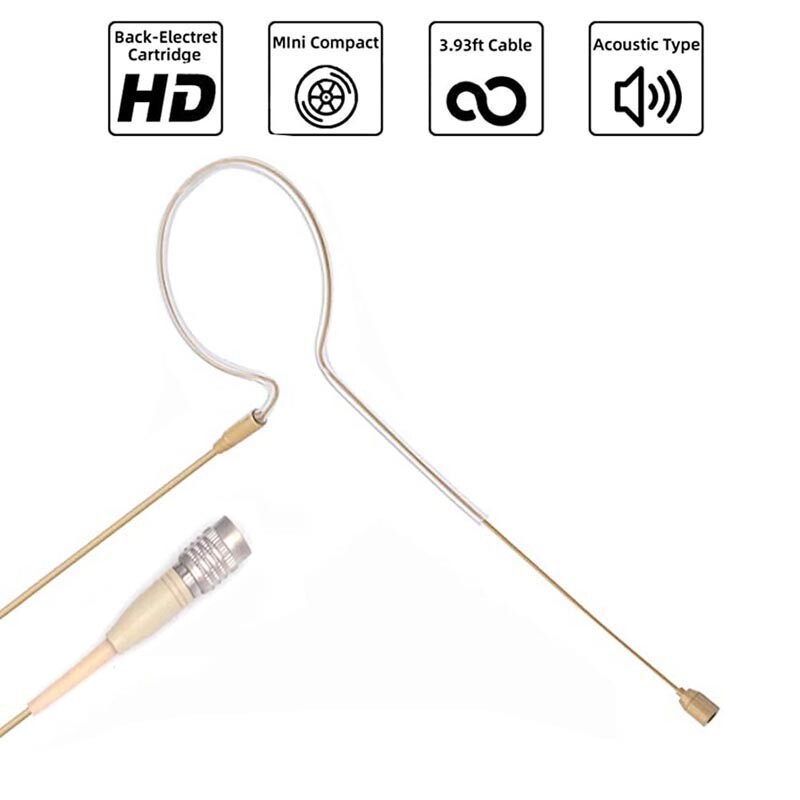 3 PCS headset earhook mic head worn microphone for Audio Technica Wireless