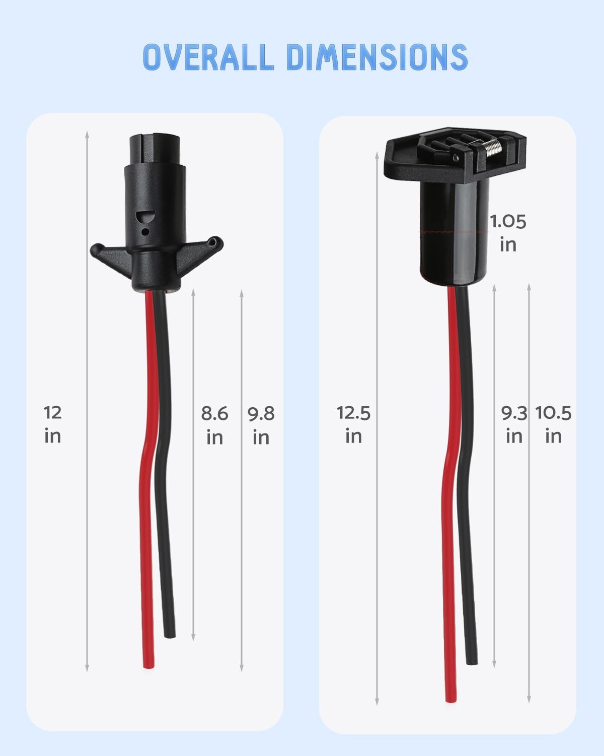 Trolling Motor Plug,Trolling Plug and Receptacle 12v for Minn Small