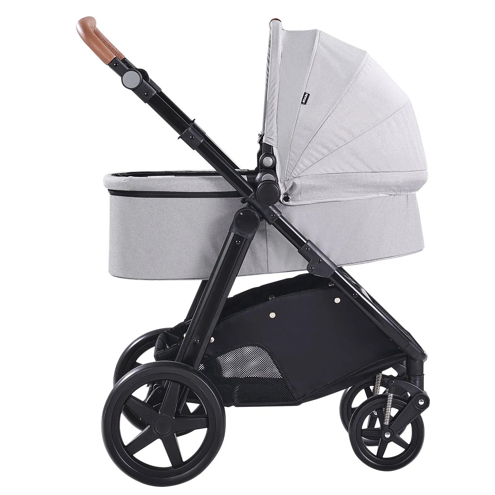 Travel System Stroller with Infant Bassinet, 2-in-1 Baby Cradle Stroller Combo,
