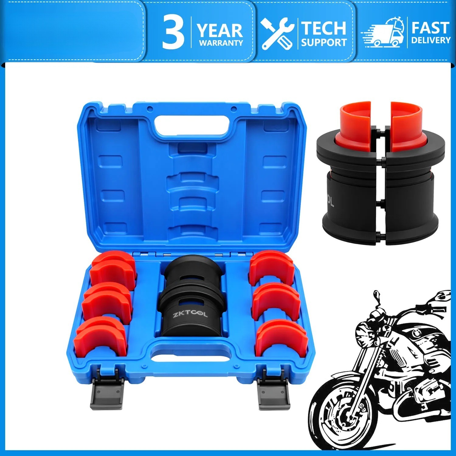 Universal Motor Bicycle Front Fork Oil Seal Drive Tool Set Front Fork Oil Seal