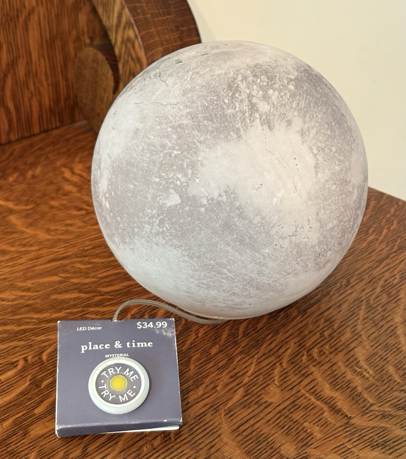 Moon Night Light Round 6" x 5.75" LED Decor NEW NWT Place & Time 2022