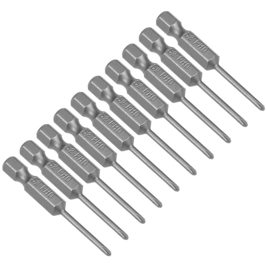 uxcell 10pcs 50mm 1/4" Hex Shank 2mm PH0 Magnetic Phillips Head Screwdriver B...