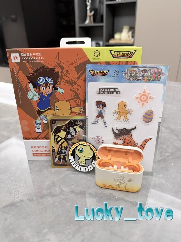 Anime Official Digimon Agumon Clip on Wireless Bluetooth Earphone Gift Box