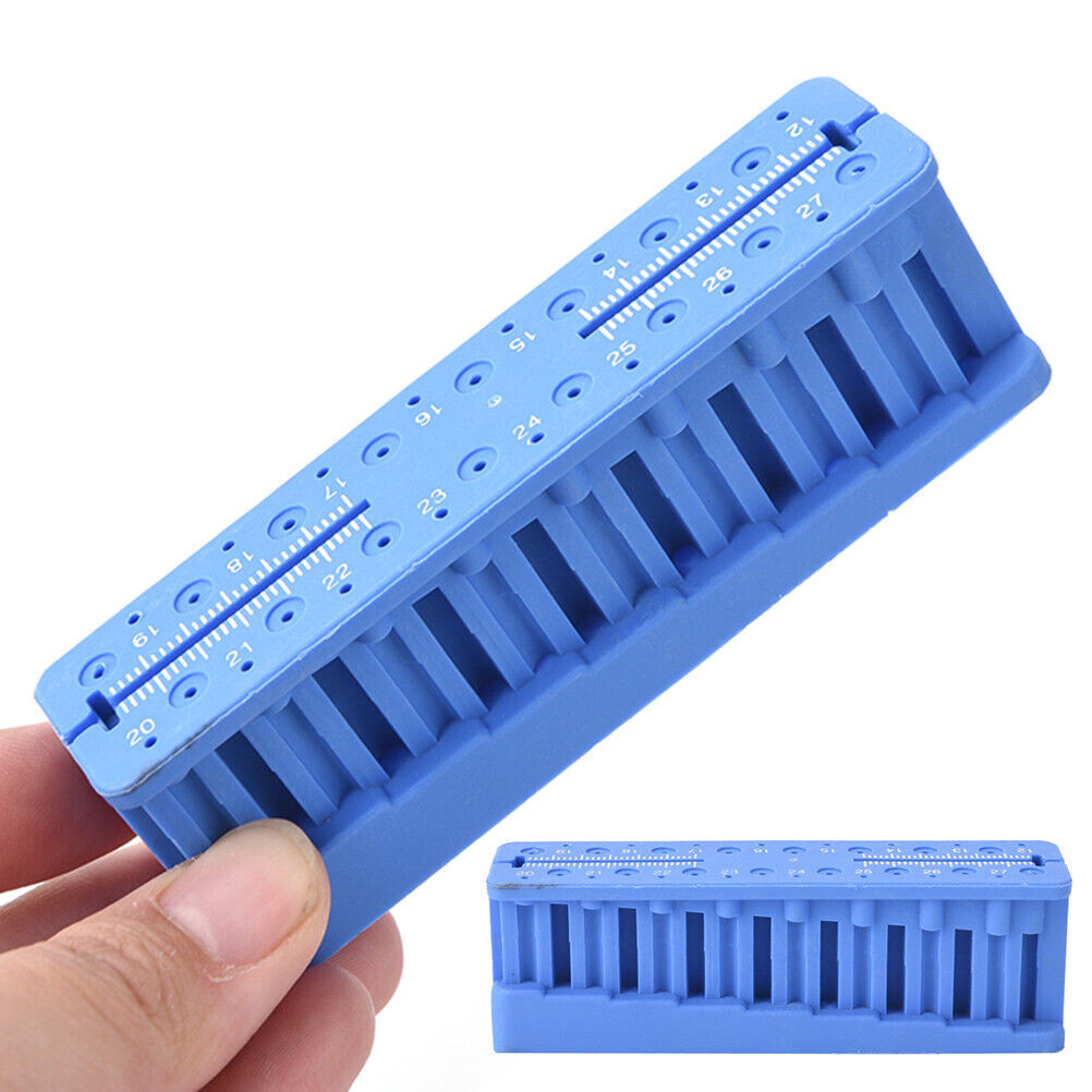 1 Pcs Dental Measuring Accessory Root Canal Holder Files Holder Stand Ruler Blue