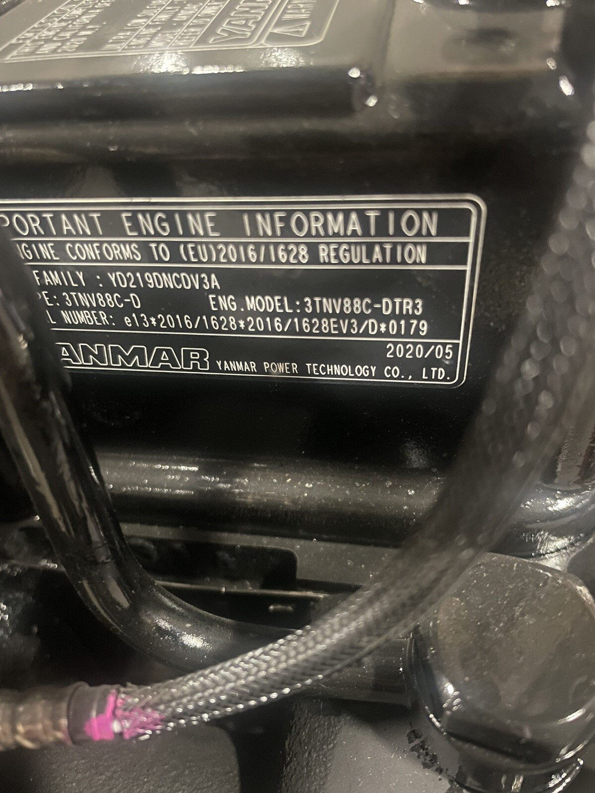 New Yanmar Engine 3TNV88C-DTR3, Toro 133-5641, Model 4KNDAC