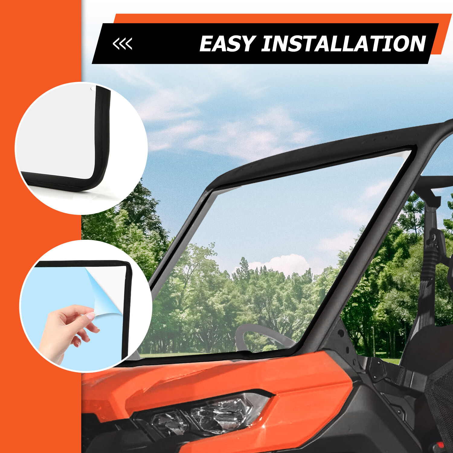 KOJEM Clear Full Front Full Windshield For Can am DEFENDER (2016+) HD5 HD8 HD10