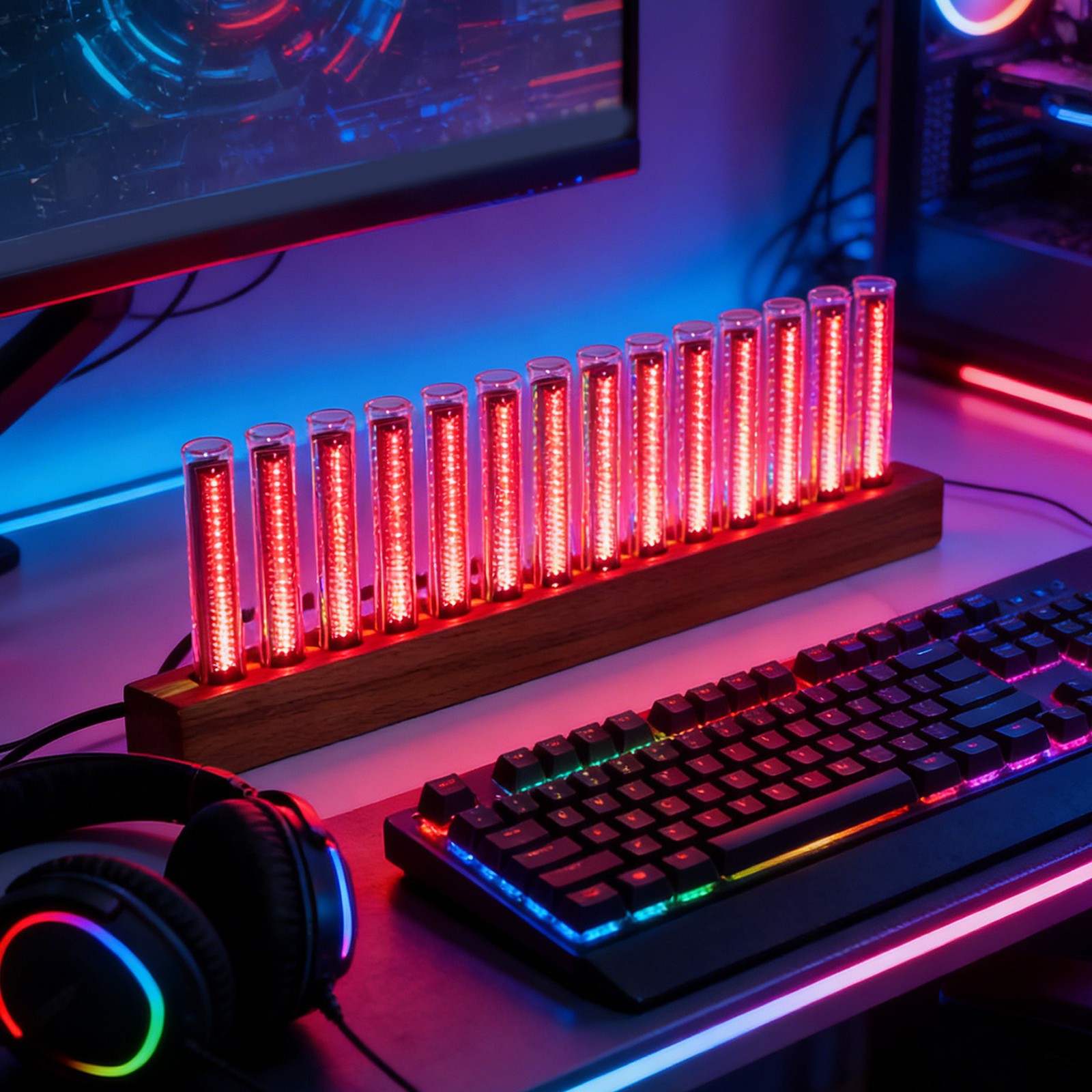 1 LED Music Spectrum Display With Adjustable Brightness For Home Use