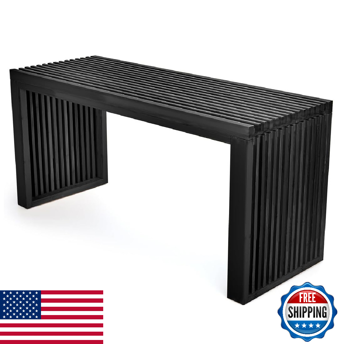 APRTAT 35" Bamboo Dining Bench - Farmhouse Entryway & Kitchen, 450lb Capacity