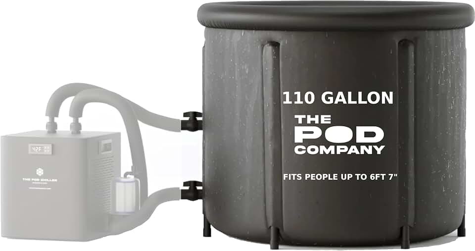 The Pod Company Ice Pod Pro Cold Plunge Tub, 110 Gallon Inflatable Ice Bath for
