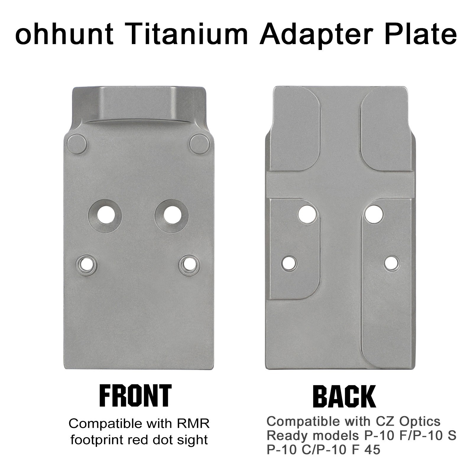ohhunt Red Dot Mount Plate fits CZ P-10 F/P-10 C/P-10 S Compatible with RMR/407C