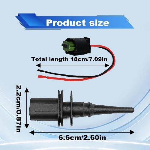 Outside Ambient Air Temperature Sensor & Connector Pigtail Plug 65816905133 Comp
