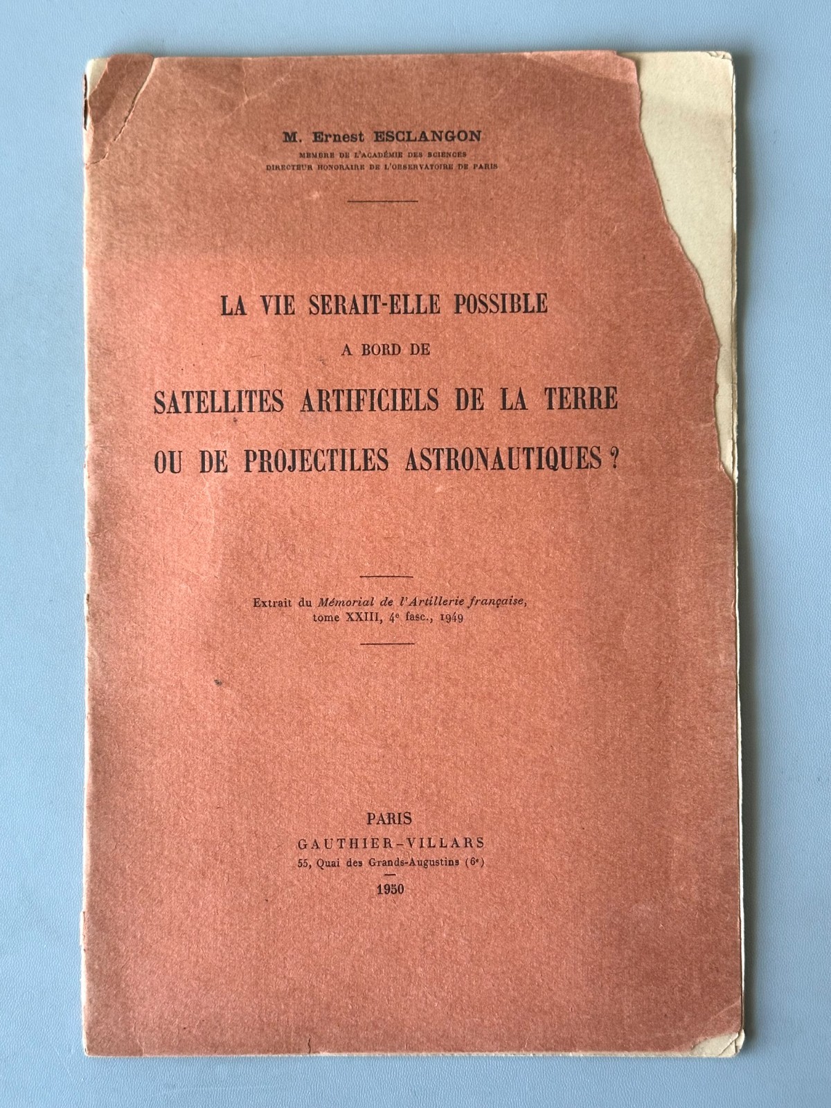 1950 Esclangon La Vie Serait-Elle Possible Space Flight French First Edition