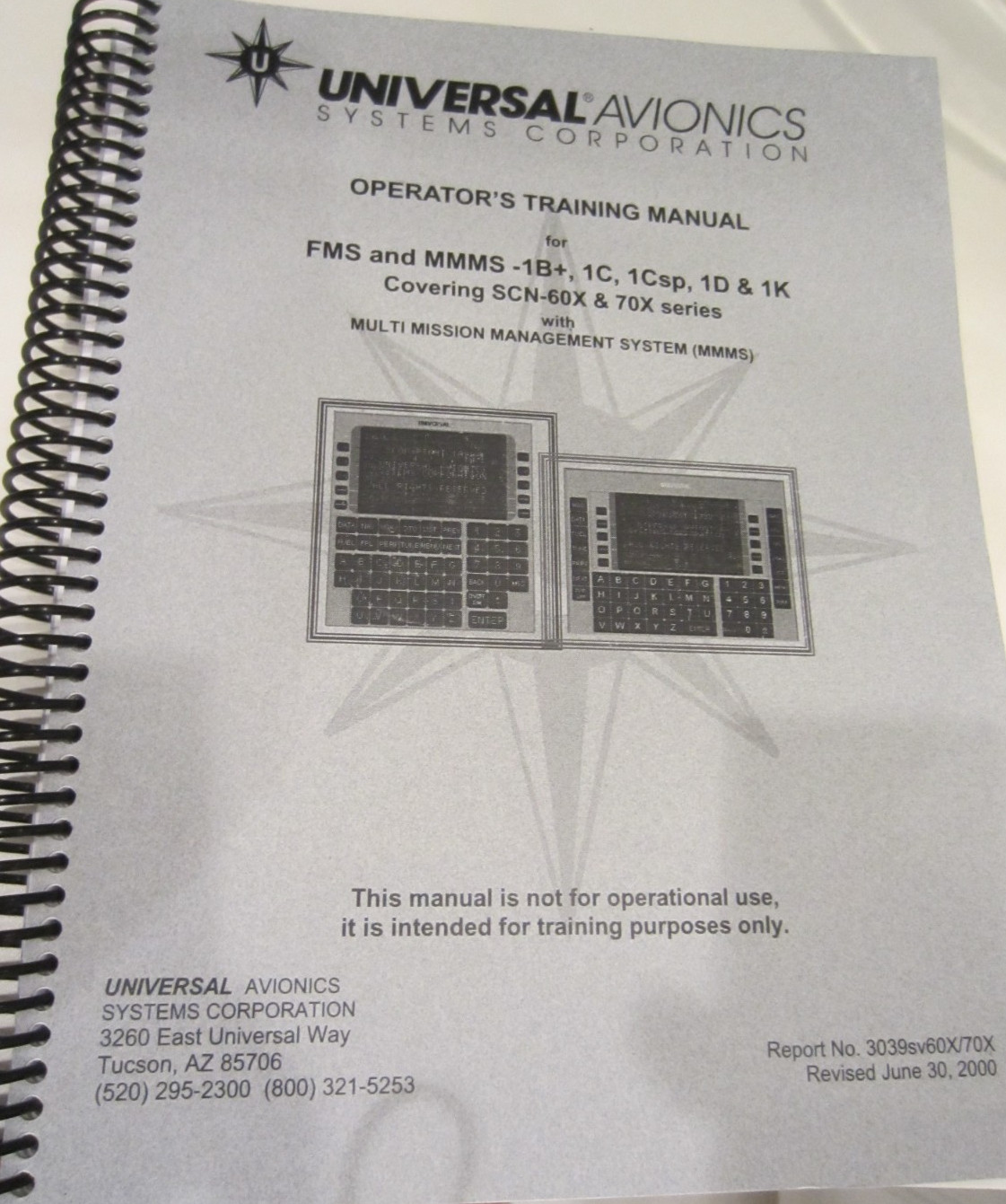 UNIVERSAL AVIONICS OPERATORS TRAINING MANUAL FOR FMS MMMS SCN-60X 70X