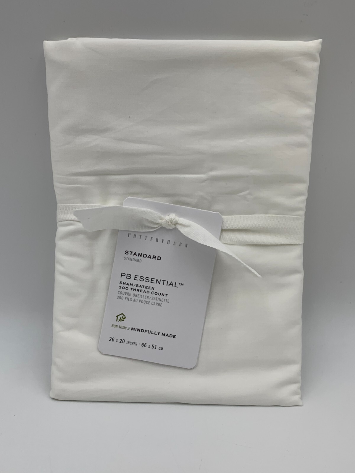 Pottery Barn Essential 300 Thread Count Sateen Sham Standard White #G615