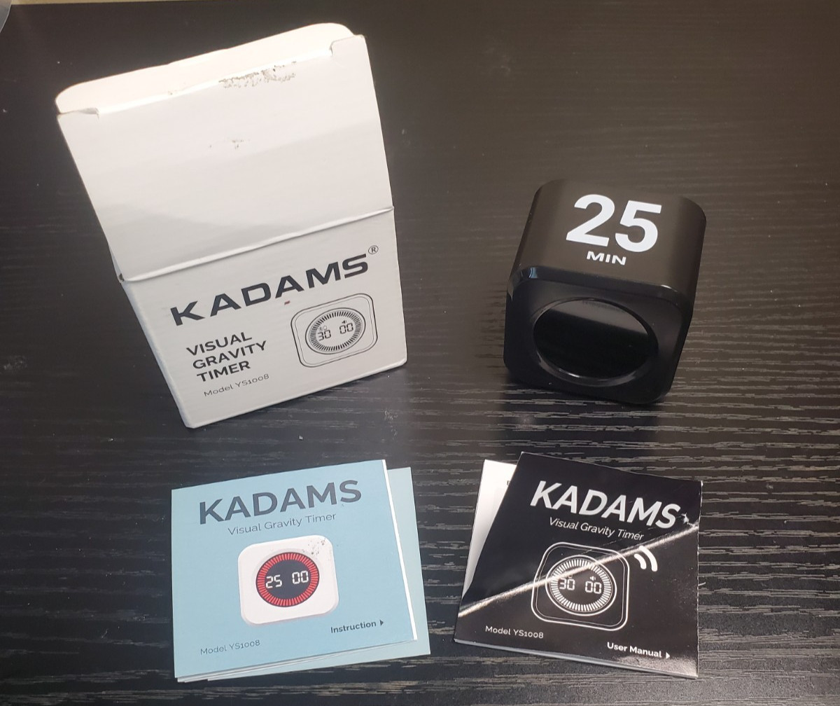 KADAMS Cube Pomodoro Timer Visual Gravity Countdown 5 10 25 50 Minute Work Study