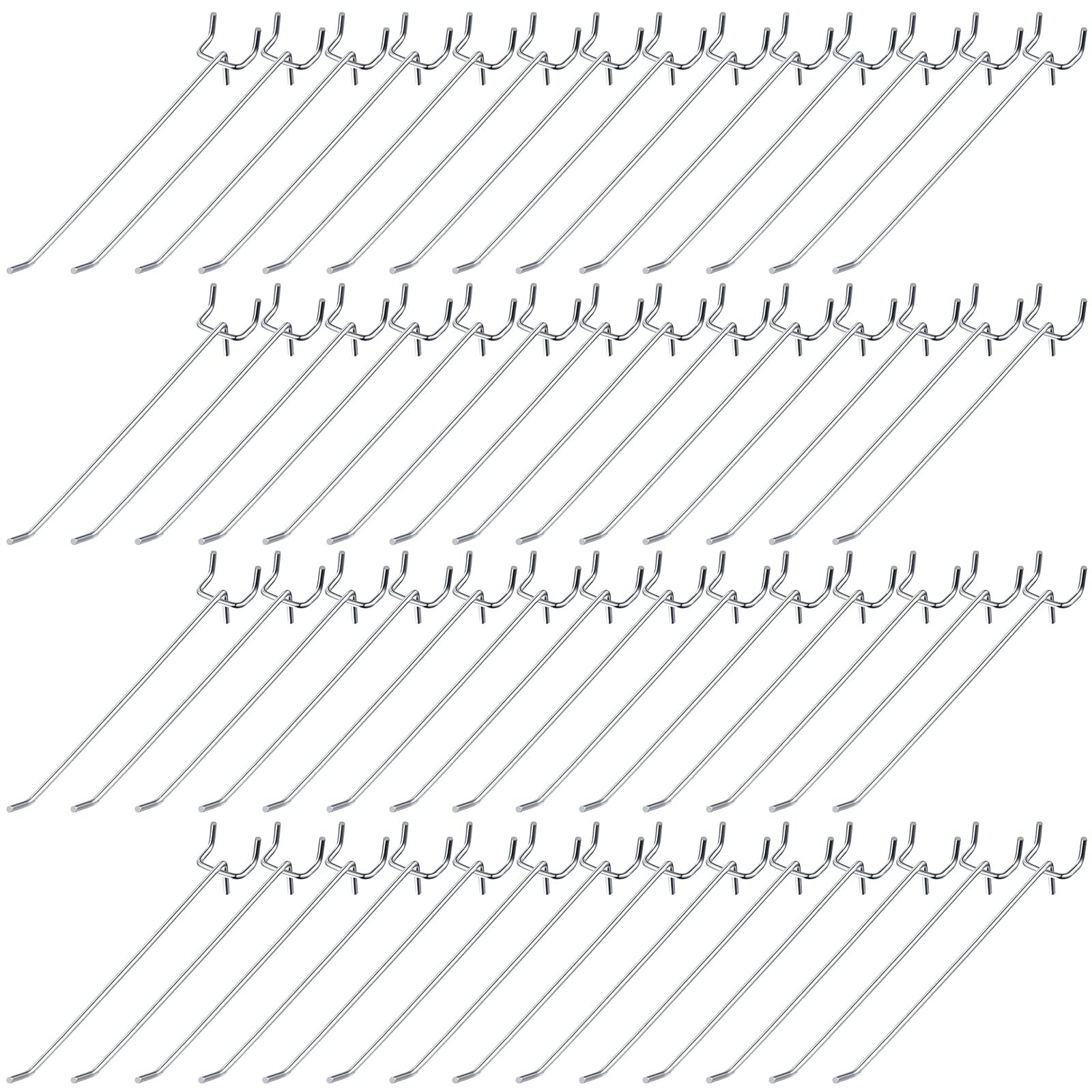 100 Pack Peg Board Hooks Stainless Steel Pegboard Hooks Shelving Display Hang...