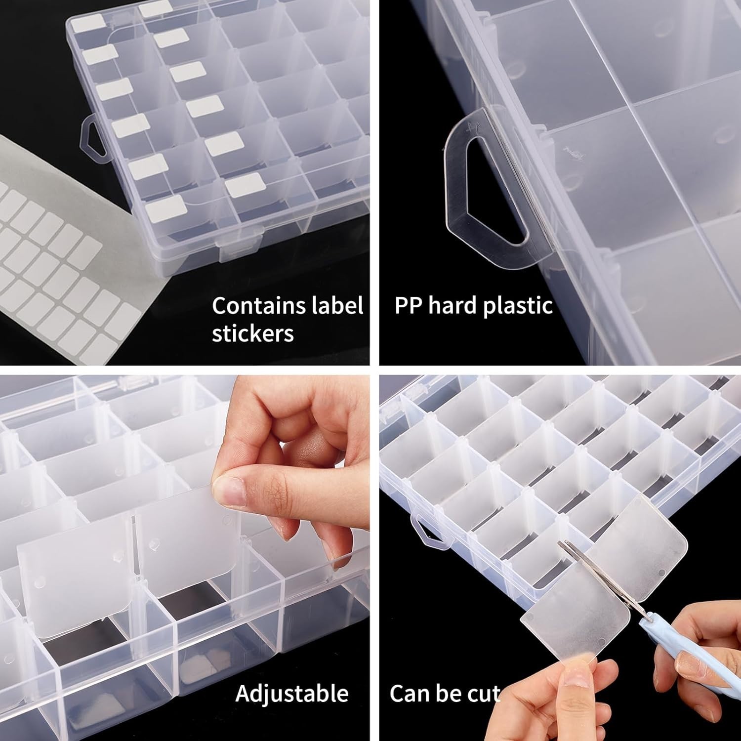 36-Compartment Clear Plastic Organizer Box - Adjustable Tackle & Jewelry Storage