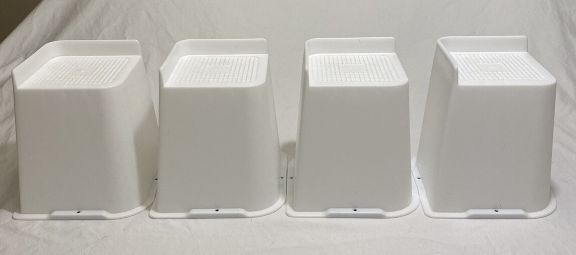 6” Bed Risers For Desk/Couch/Sofa/Bed Heavy Duty Set Of 4 XL White NIB