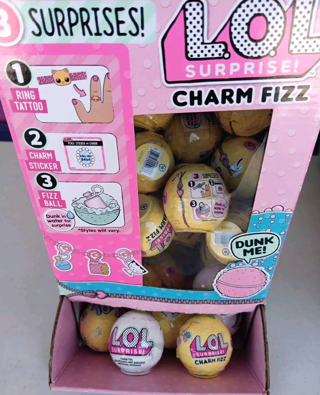 2 New Fizz Bath Bombs LOL Surprise MGA Dolls Ball Fizz Mystery Charms L.O.L.