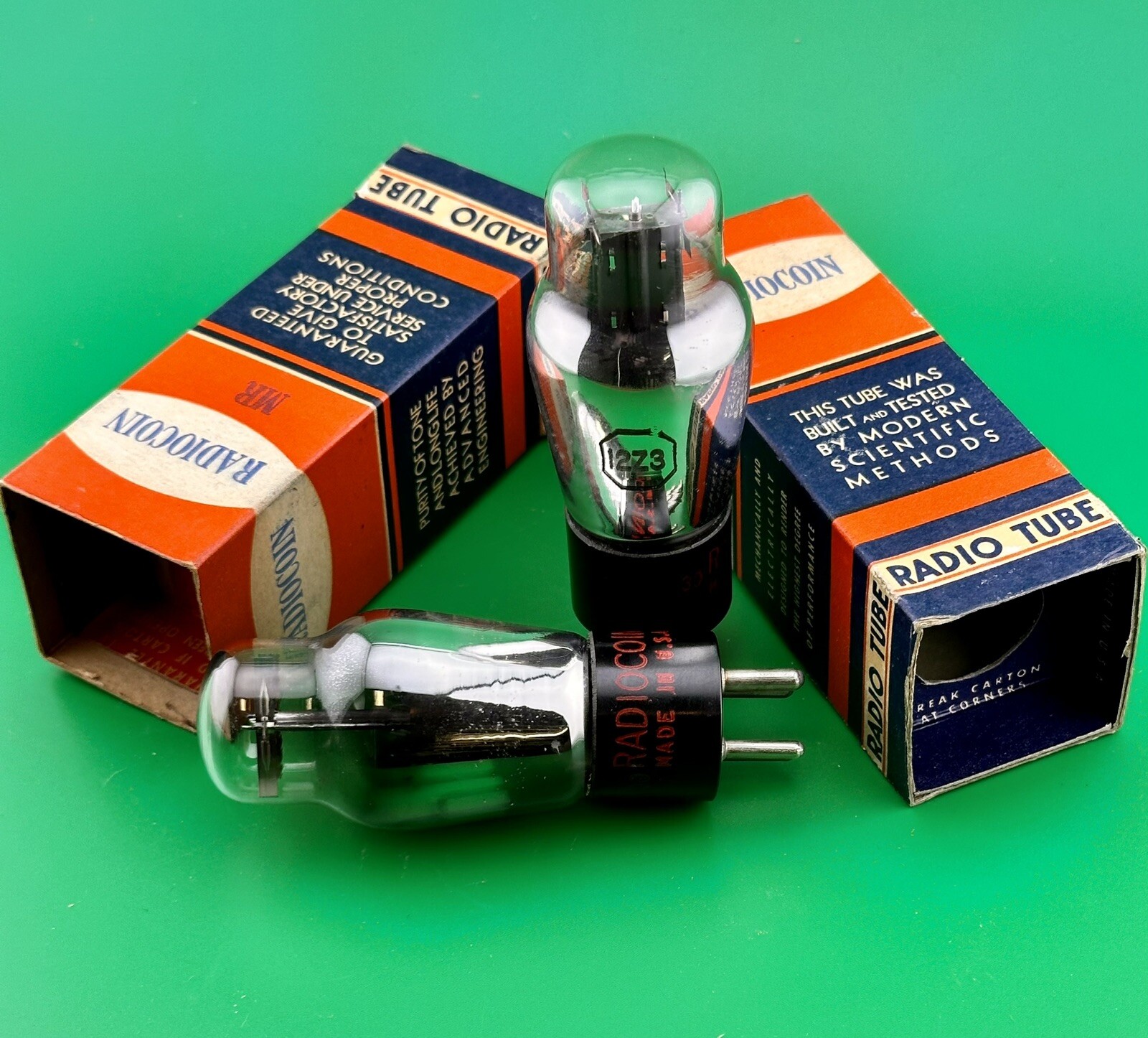 Pair (2X) RADIOCOIN 12Z3 HALF WAVE RECTIFIER VACUUM TUBES **NOS** TESTED