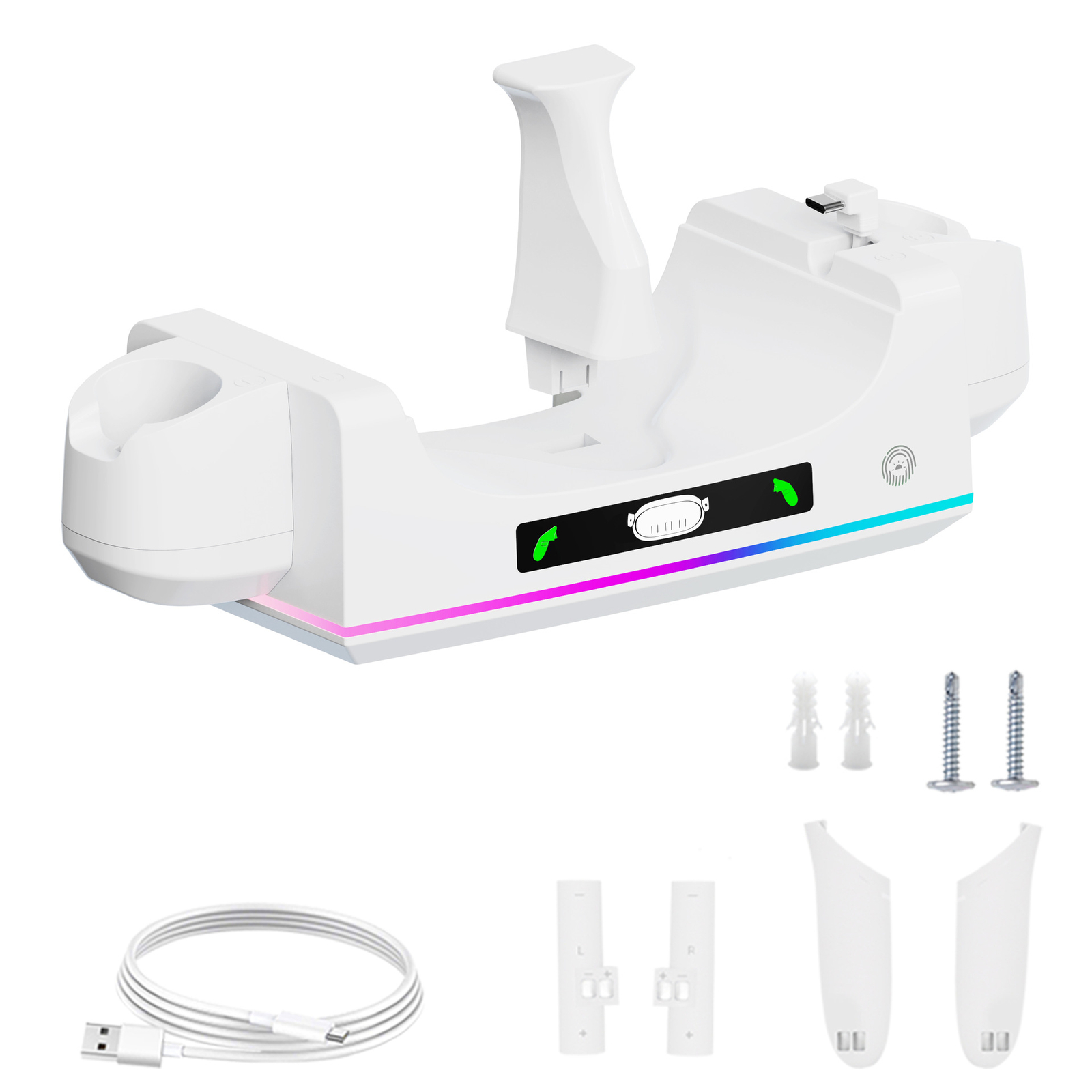 For Quest 3S/3 VR Glasses Handle Charging Dock Wall Mounted Charging with RGB