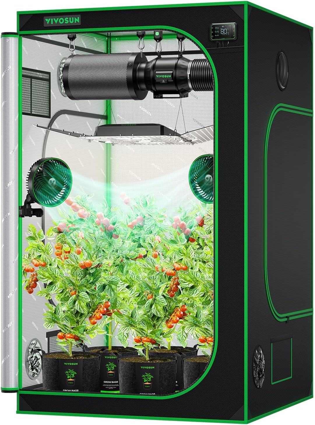 S448 4x4 Grow Tent, 48"x48"x80" High Reflective Mylar with Observation Window