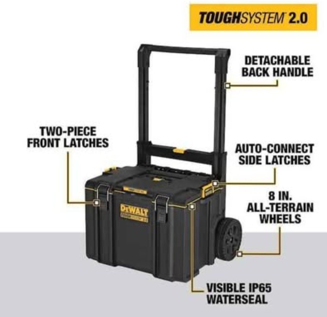 DEWALT 20V 8-Tool Combo Kit w/ TOUGHSYSTEM 2.0 Rolling Case and Extras (8)