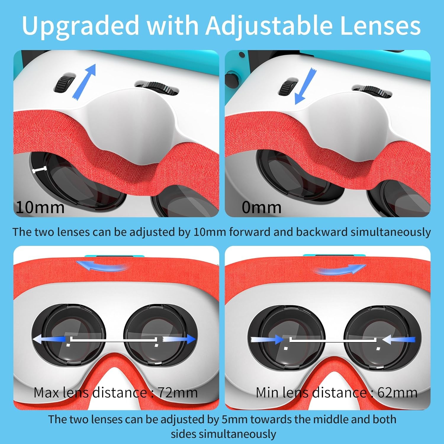 HD Adjustable Lens VR Headset For Nintendo Switch & Switch OLED Labo VR Kit