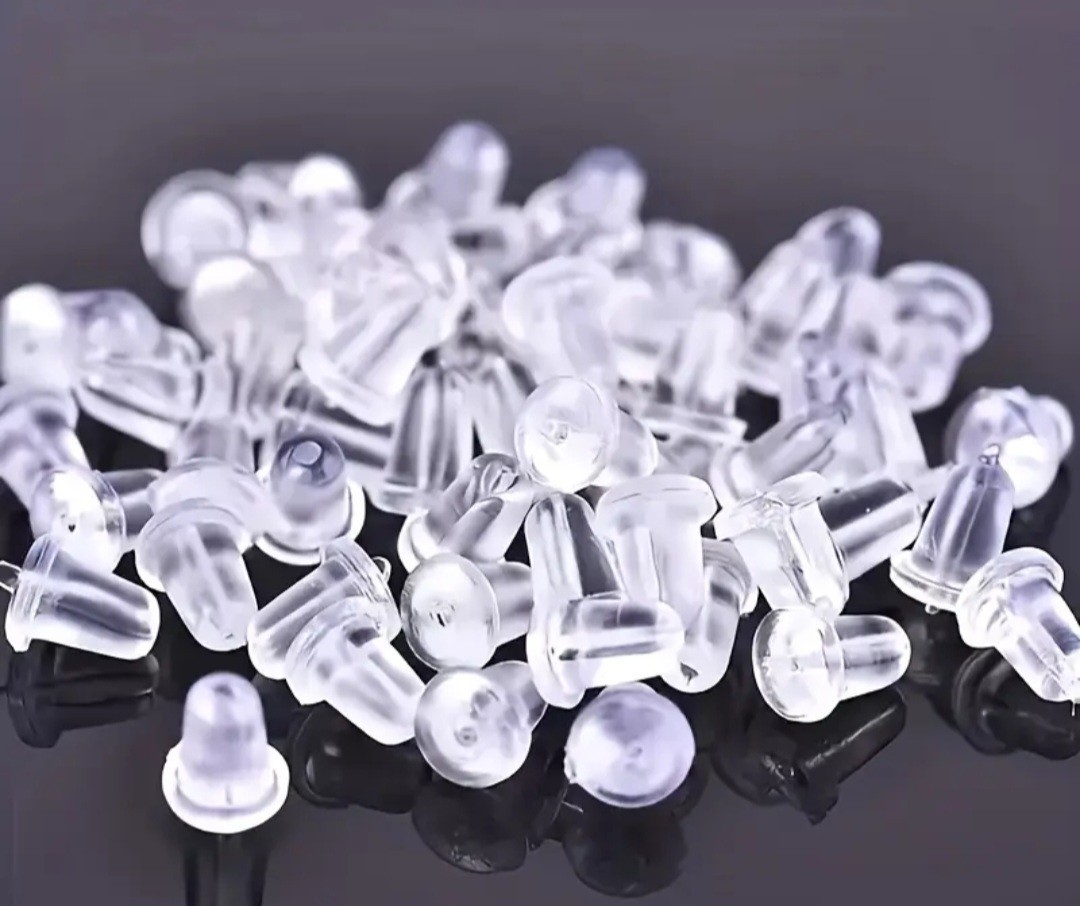 100pcs Silicone Earring Backs, Bullet Clutch Design for Secure Stud...